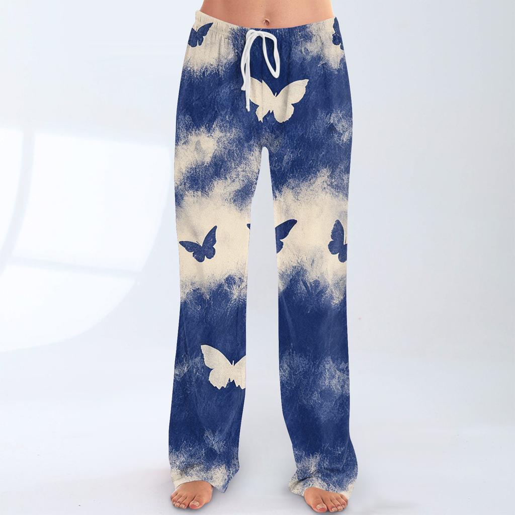 Women's Fashion Loose-Fit Drawstring Elastic Waist Casual Printed Pants