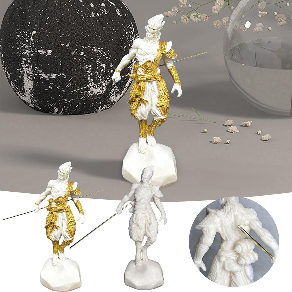 White Color Sun Wukong Statue Home Decoration Durable Craft Model Accessories Desktop Ornaments Decor Resin Garage Kit
