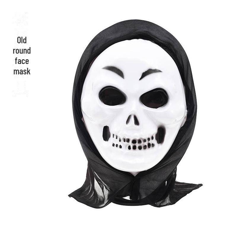Strašidelná halloweenská maska lebky a sada zombie rukavic