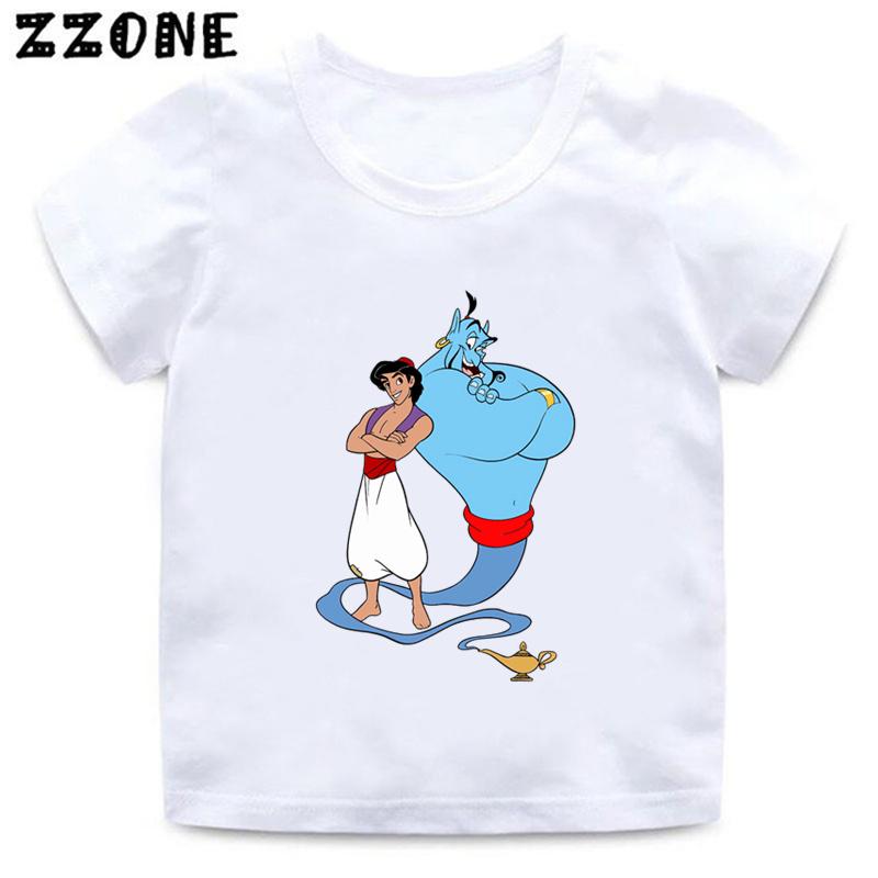 

Aladdin Jasmine Princess Printed Cartoon Funny Girl Clothing Boys T-Shirt Summer Kids Top 100