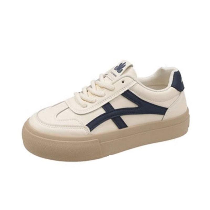 Little white shoes women's 2025 new autumn flat-bottomed casual sports board shoes platform-soled student moral training shoes popular single shoes