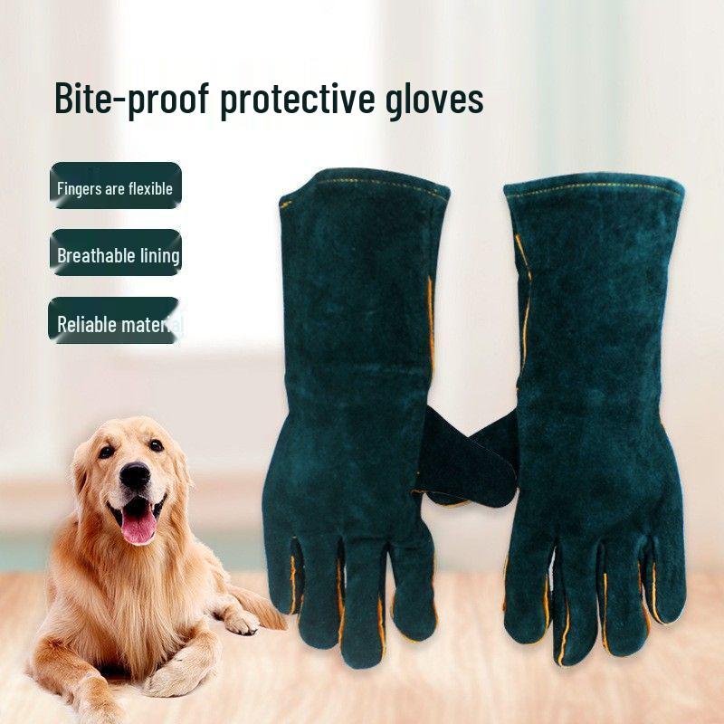 Rukavice proti kousání pro domácí mazlíčky: Rukavice odolné proti poškrábání, odolné proti roztržení, prodloužené délky, měkké rukavice pro výcvik a koupání koček a psů