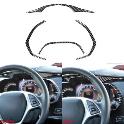 Voor Chevrolet Corvette C7 2014-2019 Auto Koolstofzwart Dashboard Frame Cover Sierlijsten Stickers Auto Interieur Onderdelen