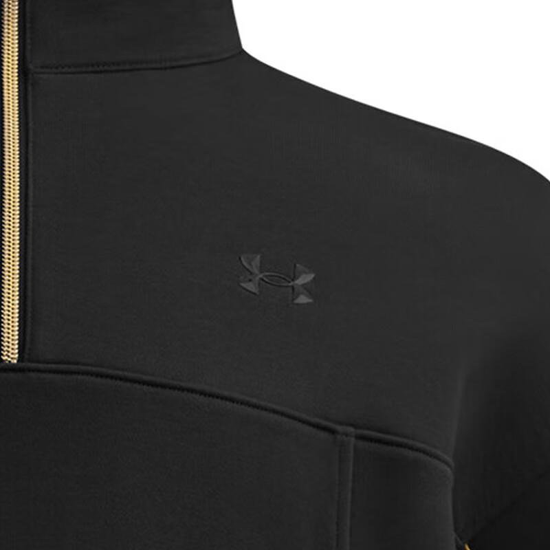 Under Armour Casual Sports Series Half-Zip Fashion Simple Stand Collar Pullover Logo Sweatshirt Men Sweatshirt Black 6006005-001