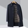Winter Thickened Down Lining Woolen Mid-length Double-sided Wool Men's Middle-aged Lapel Coat Woolen Coat Detachable