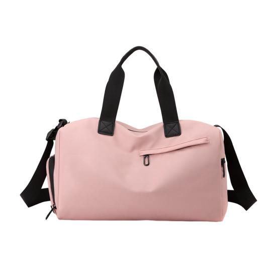 Waterproof Gym Bag Duffle Bag with Shoe Compartment Wet Pocket Gym Tote Crossbody Duffel розовый