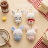 Kawaii Angel Bunny Plush Keychain, Fluffy Rabbit Bag Charm, Cute Stress Relief Plush Pendant, Soft Gift For Her Bestie Couples