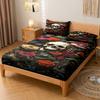 3-Piece Simple Modern Skull Animal Pattern Digital Printing Three Piece Fitted Sheet Set, Bedroom Printed Bed Cover Set, Bedding