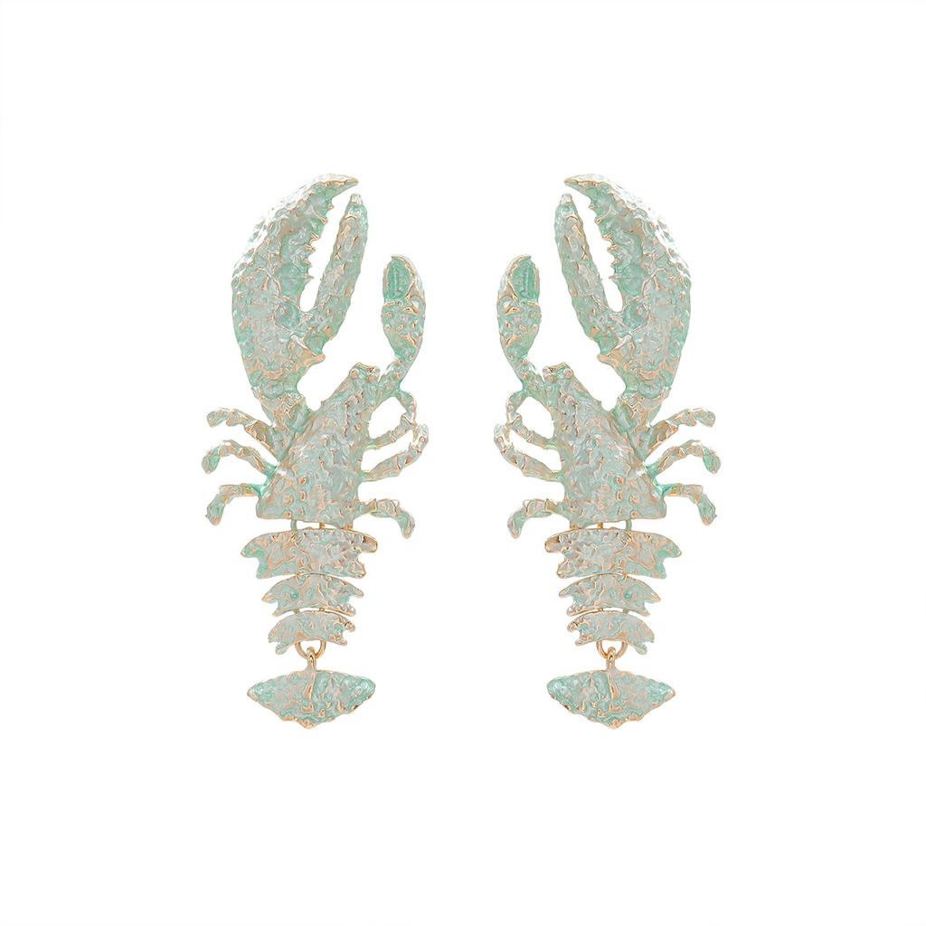 Exaggerated Ocean Breeze Multi-layered Lobster Summer Beach Style Fashionable Earrings for Ladies with Brushed Finish.