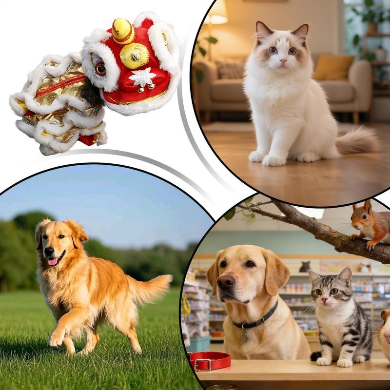 Costume Lion Dance Dog And Cat Spring Festival Dog Costume Chinese New Year Role Play Puppy Pet Chihuahua Puppy Costume