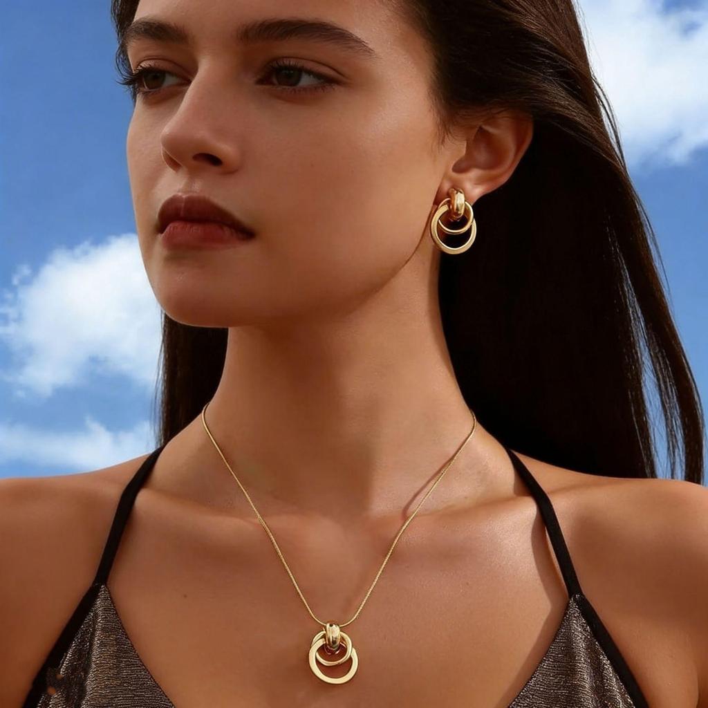 Collana Pendente Linea Geometrica Minimalista con Design Svuotato