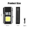 New COB Work Light Portable Mini Flashlight Outdoor Strong Light Waterproof Home Multi Functional Electric Wire Lighter Light Type-C Rechargeable