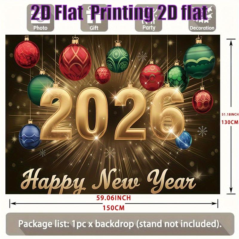 1Pcs Vitality New Year 2026 Decoration Background Backdrop Decorations For Photo Studio Photo Booth Party