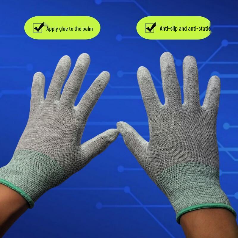 Anti-Static Carbon Fiber Coated Full Finger Gloves