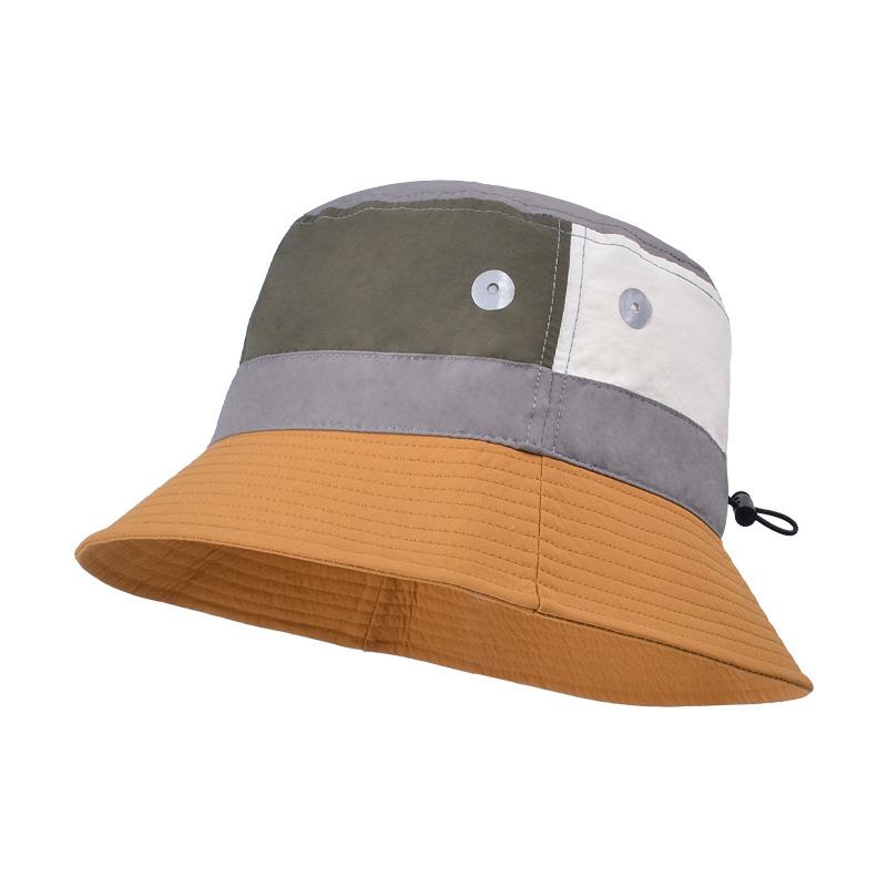Children's hat quick-drying waterproof color matching bucket hat outdoor travel breathable sunscreen hat men's thin big-brimmed sun hat