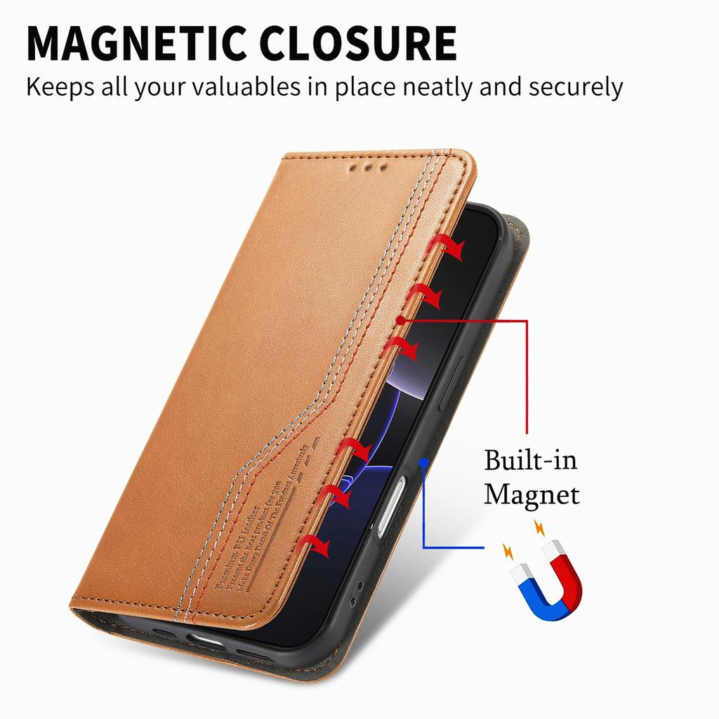 Flip Strong Magnetic Leather Cards Solt Wallet Book Case For iPhone 16 Pro Max 16e 17 Air 15 Plus 14 13 12 Flip Bag Stand Cover