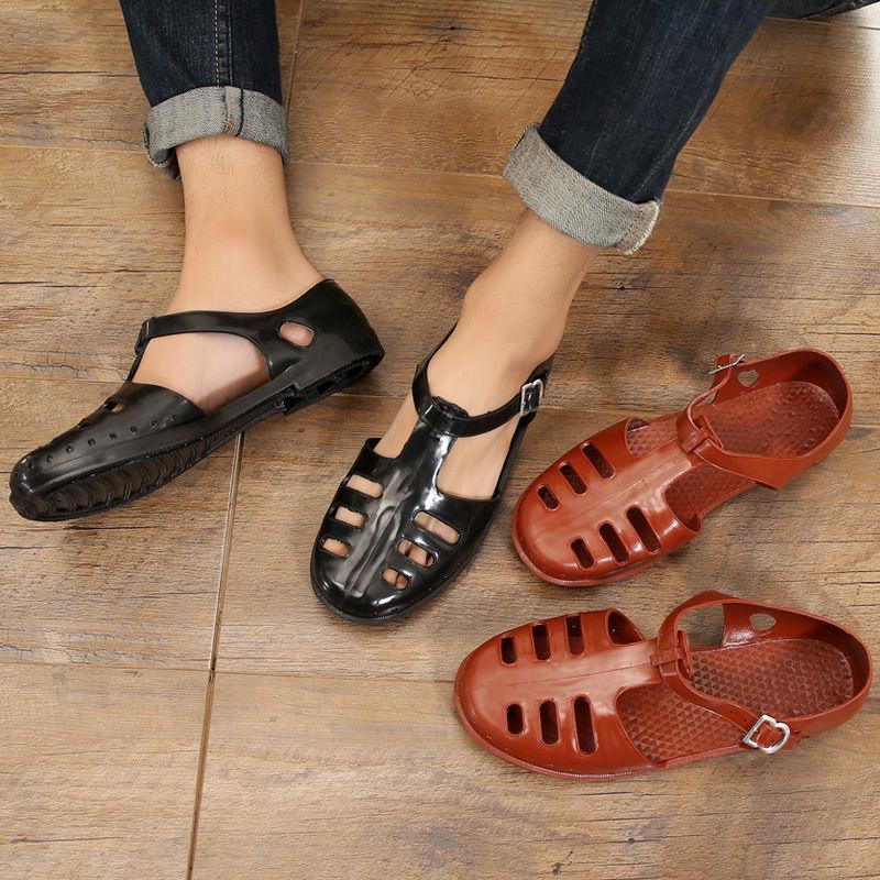 fashion New Summer Men's Sandals Outdoor Non-Slip Beach Flat Fisherman Casual Shoes Breathable Hollow Men Sandals Male Vintage Slippers