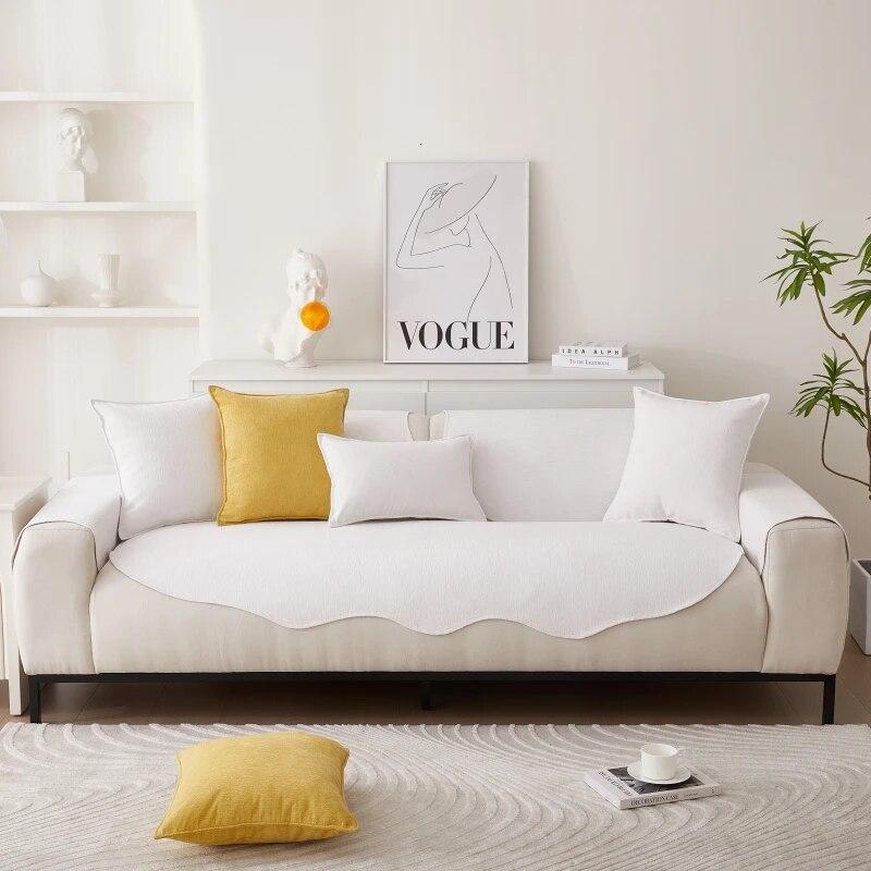Universal Sofa Cover for Living Room Chenille L Shape Sofa Towels Mat Pet Kids Anti-slip Couch Slipcovers Area Rug Home Decor