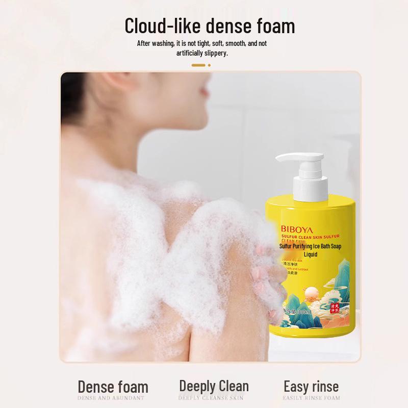 Schwefel Milbenbekämpfung 3-in-1 Tiefenreinigungsgel: Shampoo, Gesichtsreiniger & Körperwäsche mit Ölregulierung und Sterilisation, Große Kapazität
