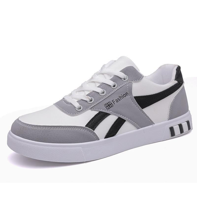 Spring soft-soled lightweight sports shoes, new leather surface breathable casual trendy shoes, student board shoes