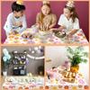 3pcs Boho Daisy Tablecloths - Vintage Hippie Floral Disposable Covers, 54x108 Inches, Perfect for 70s Birthday Parties, Baptisms & Weddings