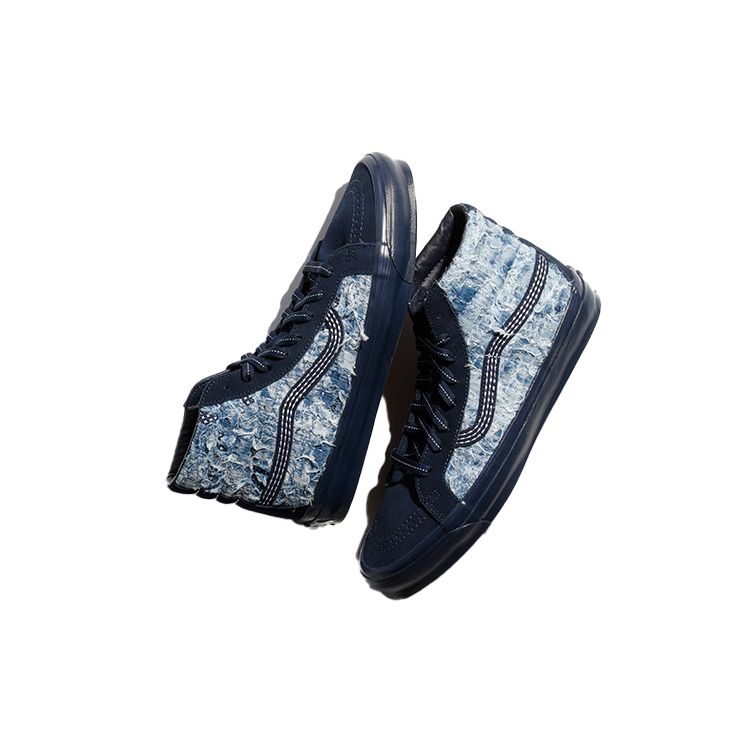 FDMTL X Vans OG Sk8-Hi LX Distressed Indigo Unisex Sneakers Blue VN0A4BVB5WP