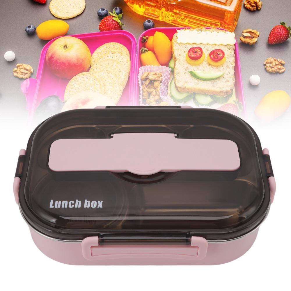 2000ml Lunch Storage Container 5 Compartment Thermal Lunch Box Compartment Lunch Box  For Picnics розовый