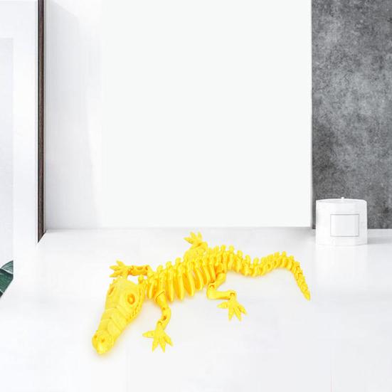 3D Printed Skeleton Crocodile Figurine Movable Joints Bone Crocodile Figure Articulated Animal Model Toy Home Office Desktop Decoration Ornament
