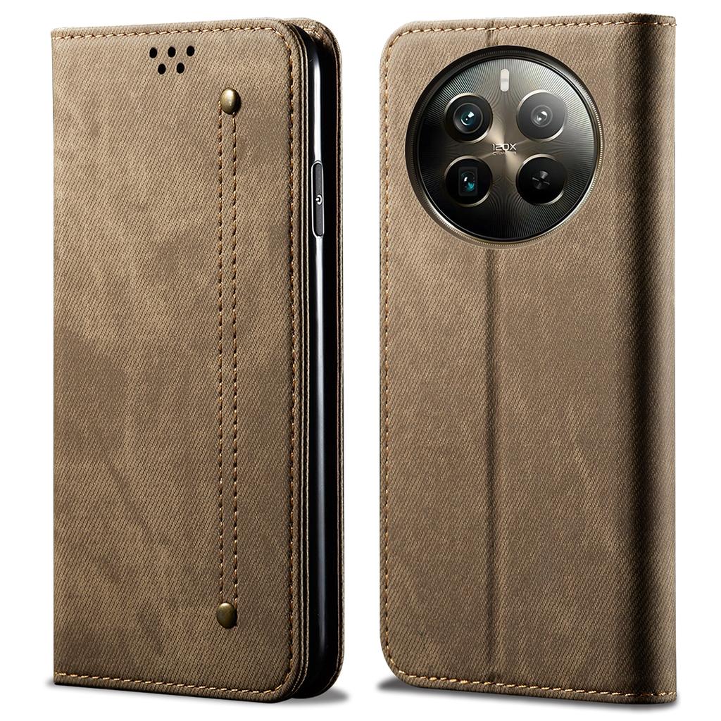 For Realme 12 Pro 5G/12 Pro+ 5G Case Leather Jeans Cloth Texture Cell Phone Cover