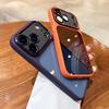 Luxury Orange Transparent Phone Case For iPhone 17 16 Pro Max 17 Pro 16 Metal Lens Shockproof Hard Acrylic Bumper Clear Cover