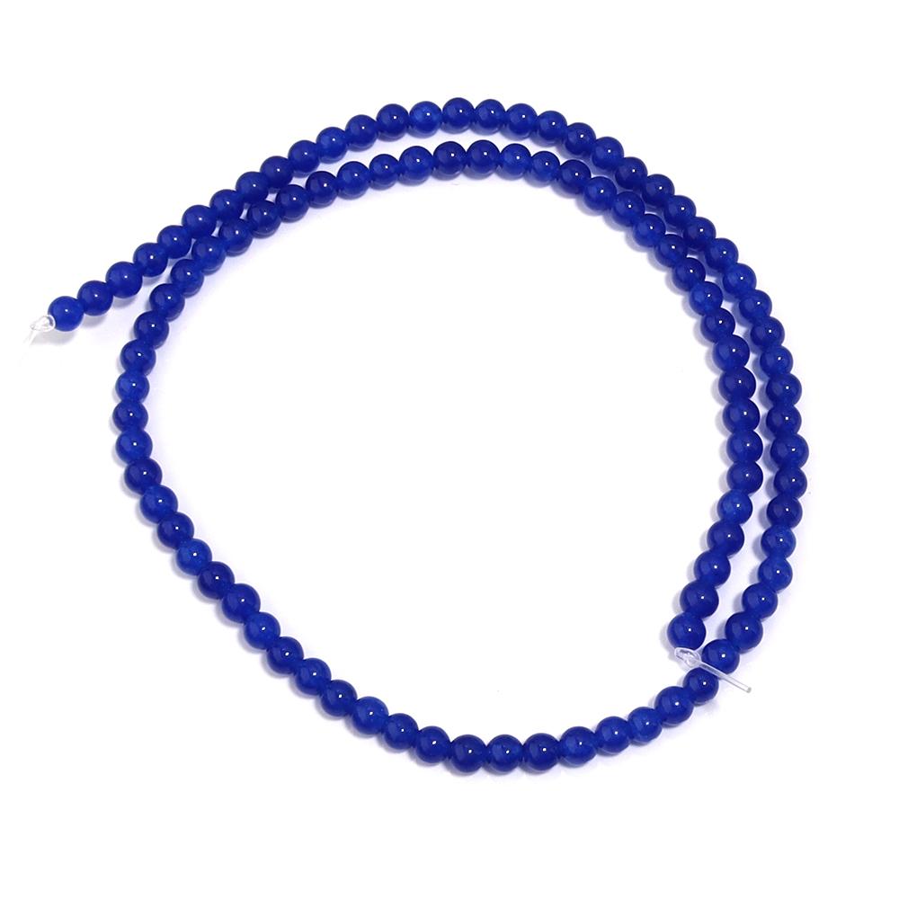 

Natural Chalcedony Stone Beads Dark Blue Round Loose Spacer Jades Stone Beads For Jewelry Making Bracelets Necklace Accessories