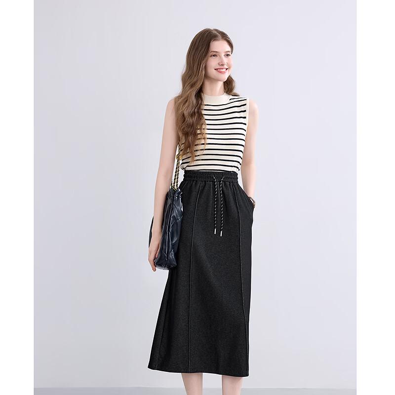 Betu Women's 2025 Autumn Old Money Style Midi Skirt