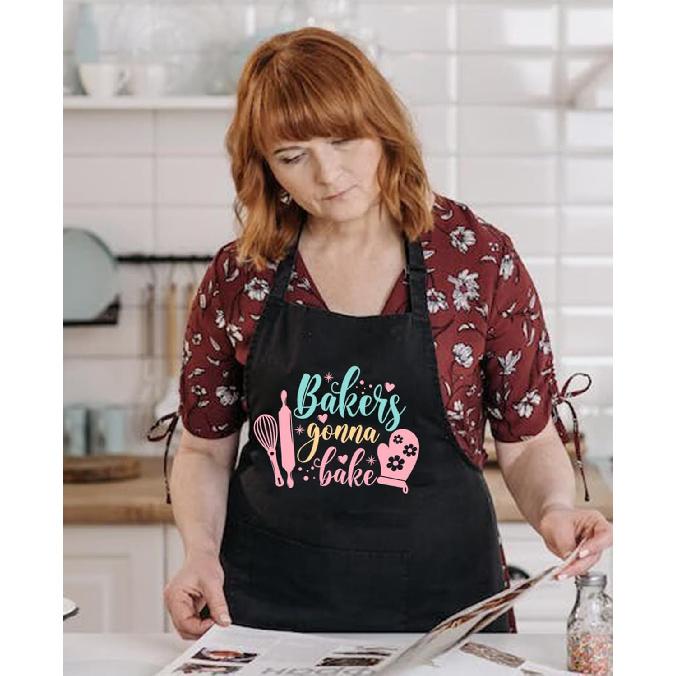 Funny Baking Aprons for Women, Cooking Kitchen Aprons with Pockets, Cute Baking Gifts for Bakers Her Mom Birthday