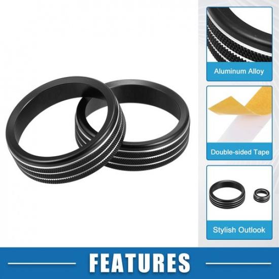 Car Console AC Audio Volume Knob Ring Cover FIVE  for Subaru BRZ Black