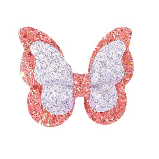 

Girl Hairpin Three-Dimensional Shape Butterfly Decor Hair Glitter Sequins Clip Damage-Free Side H