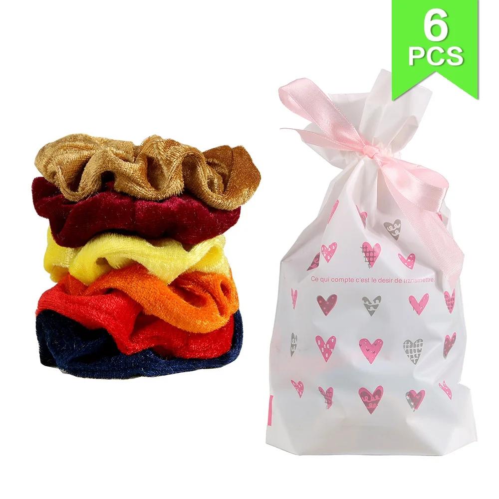 

6/50Pcs Velvet Hair Ties Soft Scrunchy Bands Ponytail Holders Women Girls Hair Accessories