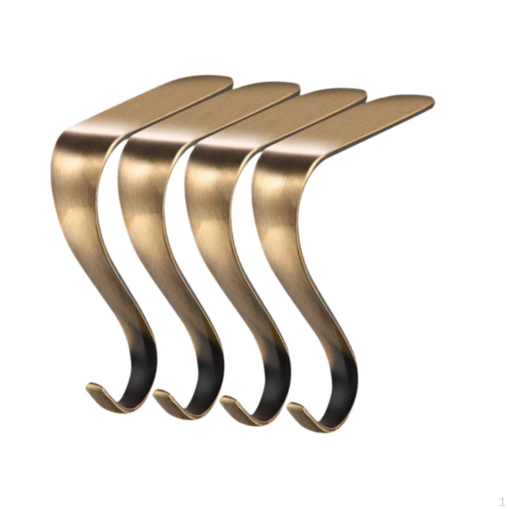 4 Pack of Stocking Hangers for Holiday Decor