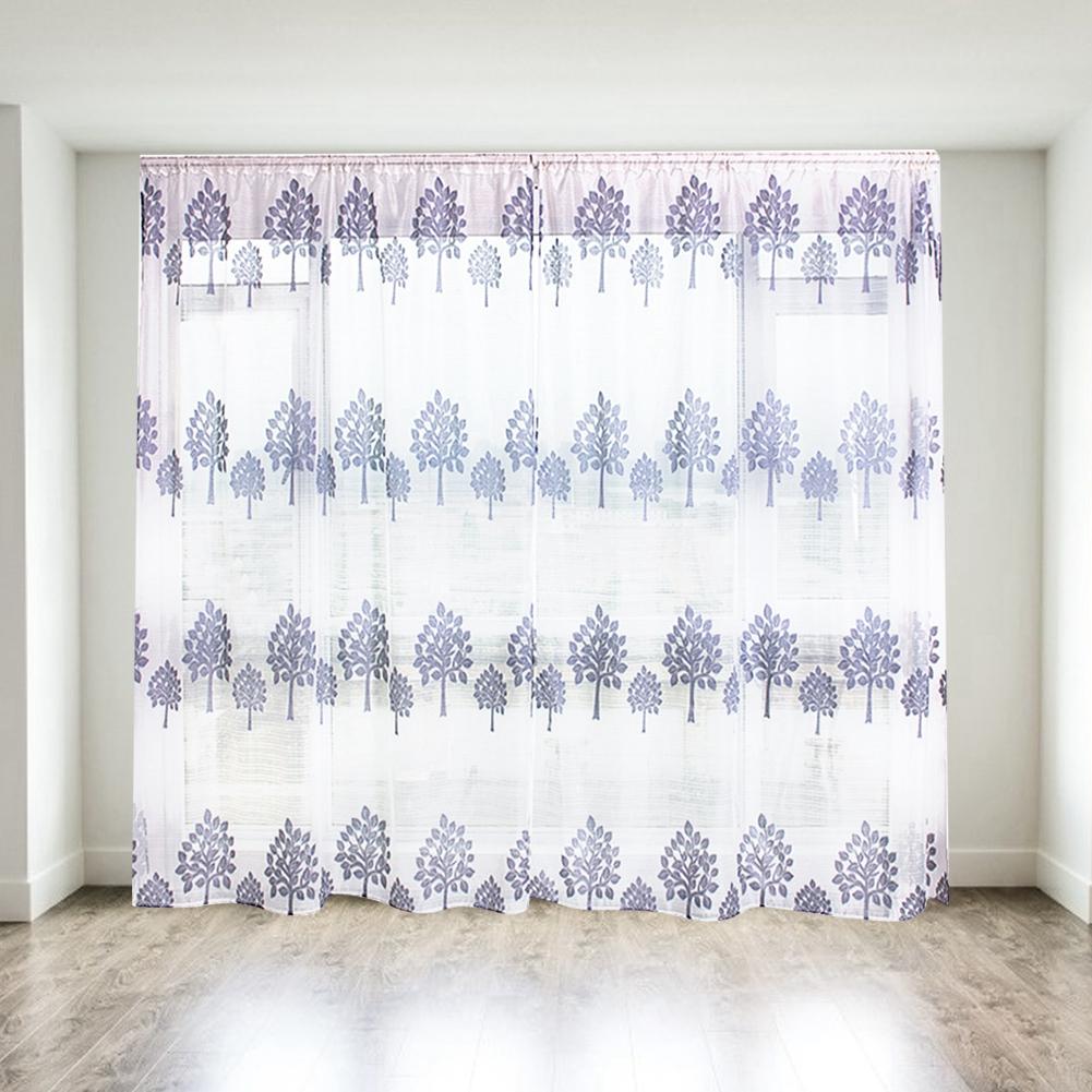 TreE  shape Anti mosquito Super Soft Sheer Voile Drape Window Curtains Livling Room Decor