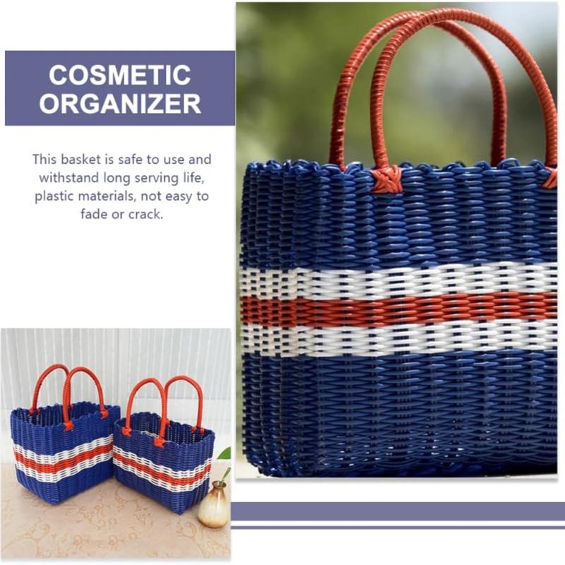 Wear Resistant PVC Woven Picnic Basket For Camping Outdoor Gatherings And Beach Parties With Large Capacity