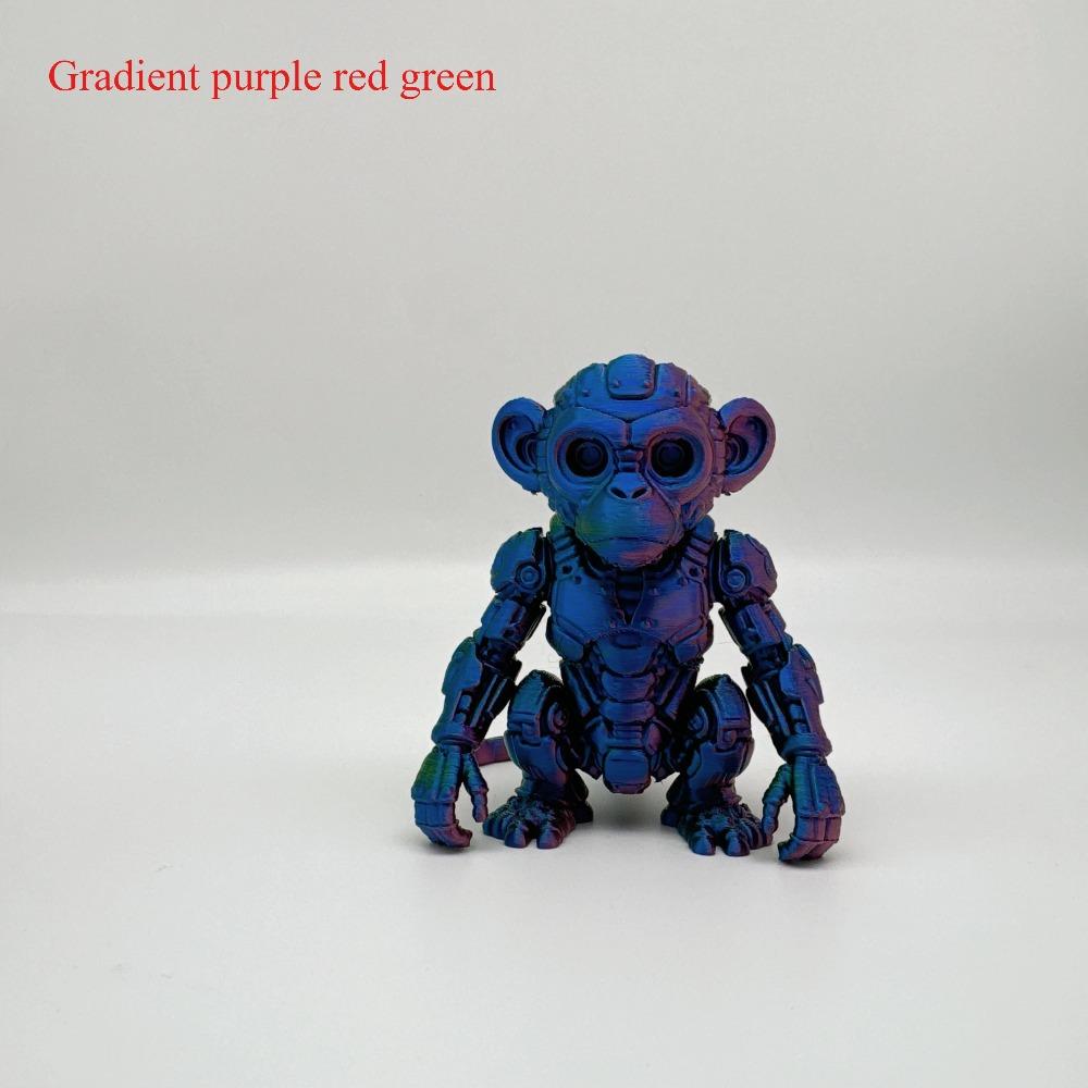 

3D Printing, Gradient Color Mechanical Monkey Plastic Statue, Home Indoor/outdoor Desktop, Living Room, Office, Car, Decoration