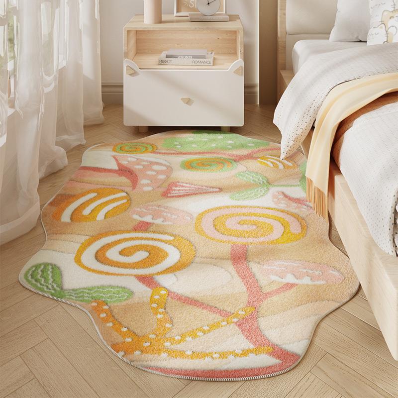 Irregular Shape Bedroom Decor Bedside Carpet Ins Style Carpets for Living Room Fluffy Soft Washable Plush Carpet Home Lounge Mat