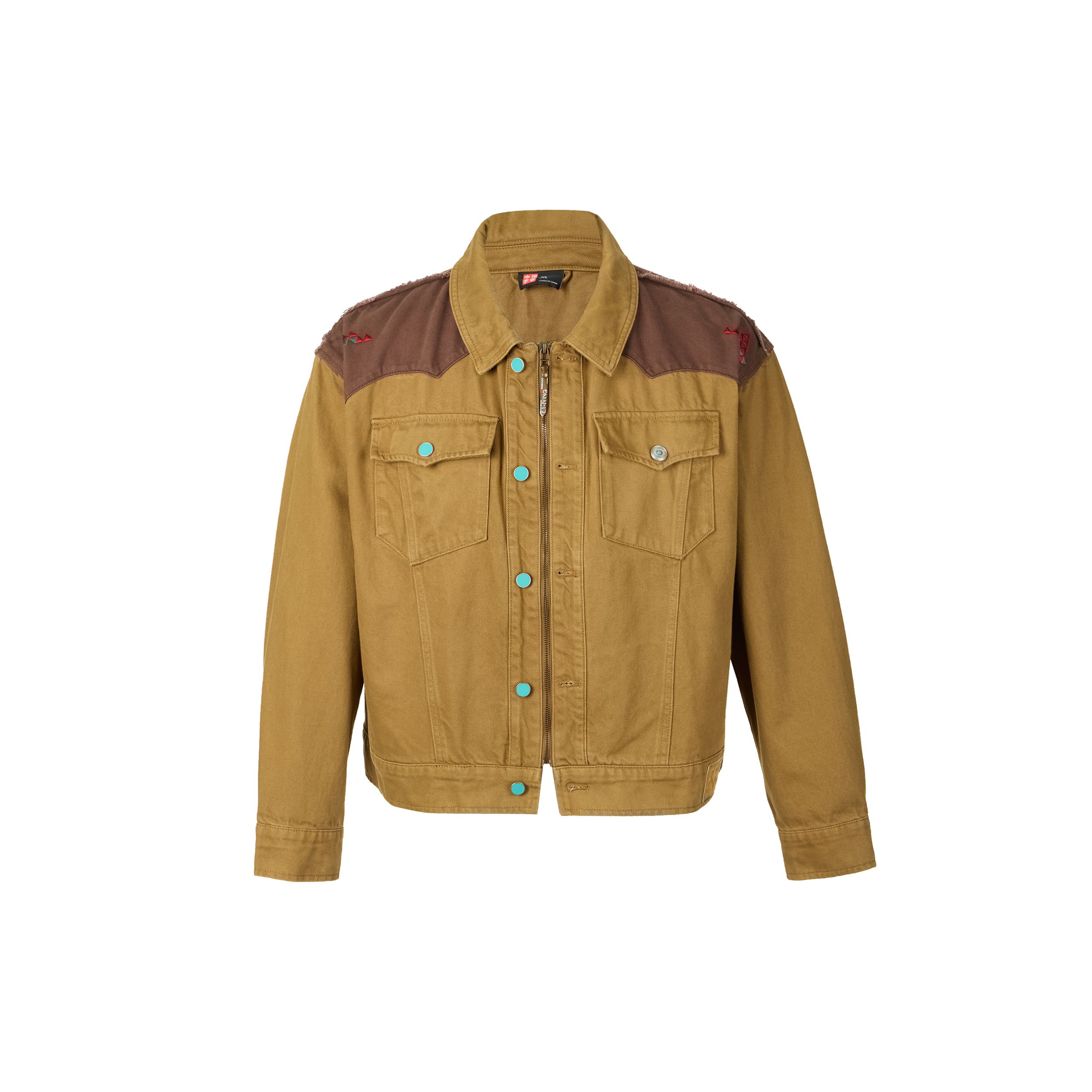 Li Ning Простая повседневная универсальная свободная джинсовая куртка мужская куртки AJDT067-1 L