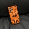 Bright Orange 3D Wave Pattern Drop-Proof Case Compatible with iPhone 13/14/15/16/17 Pro Max