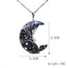 Natural Crystal Moon Pendant Necklace Tree of Life Amethyst Reiki Polished Mineral Jewelry Healing Stone for Men Women Jewelry