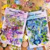 Retro Floral Journal Sticker Pack: Whisper To Flowers Series - 100 Sheets, 6 Designs