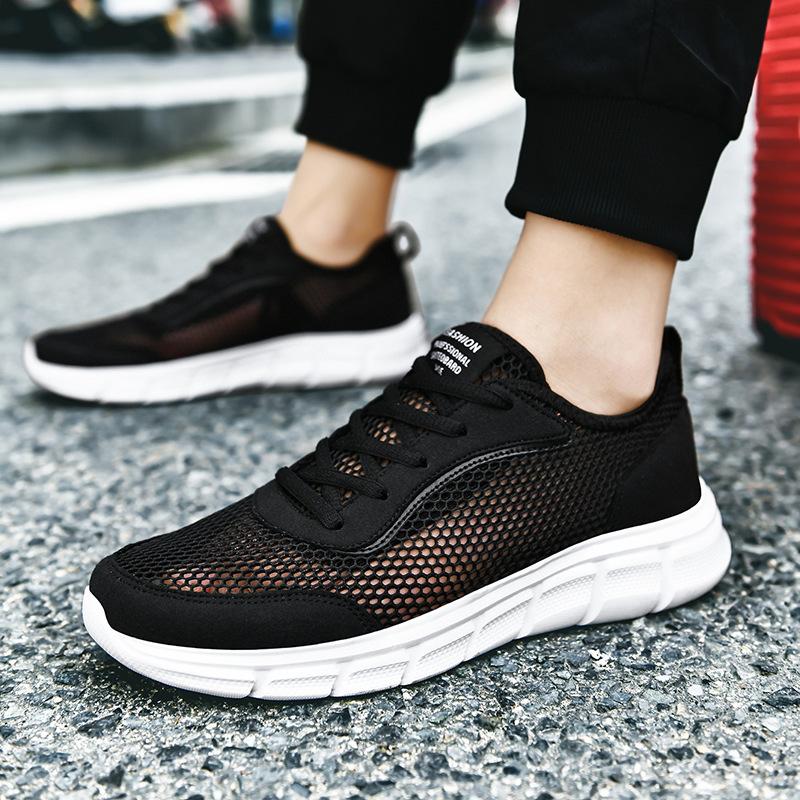 Summer new breathable mesh shoes sports shoes casual hollow deodorant mesh running shoes