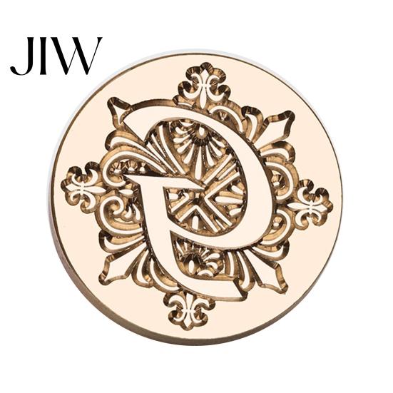 Sello de Cera para Invitación de Boda, Cabeza de Sello con Inicial del Alfabeto Iris A-Z, Cabeza Selladora de Latón Grabado para Envoltura de Regalos, Sellado de Invitaciones, Sobres, Diario