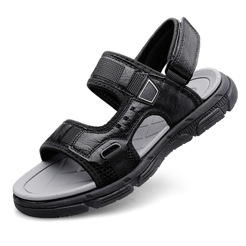 

Мужская обувь БрендРоскошные сандалии Роскошный бренд Перфорированная Летняя обувь Модные мужские Лоферы из кожи Классические Пляжные шлепанцы 44 чёрный