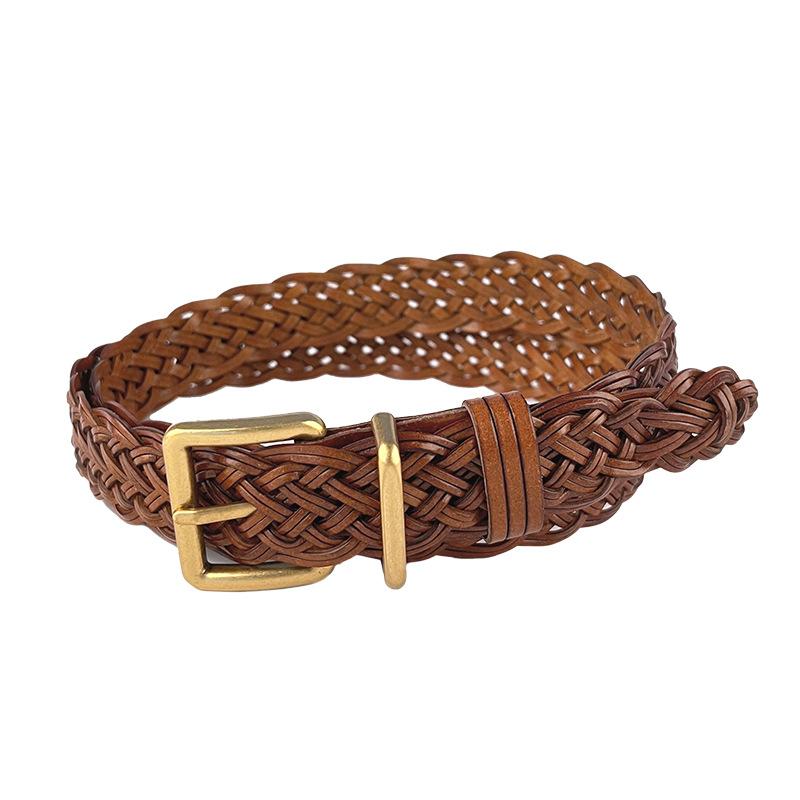 Punch-free Belt Hand-woven Retro Versatile Women's Belt with Casual Pants Jeans