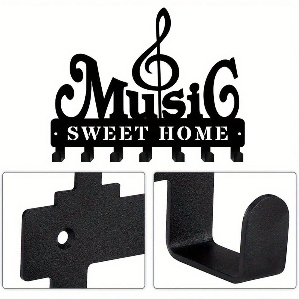 Bohemian Style Metal Key Hook 9.84 Inch Music Theme Wall Organizer for Clothing Hat Office Kitchen Bathroom Decor